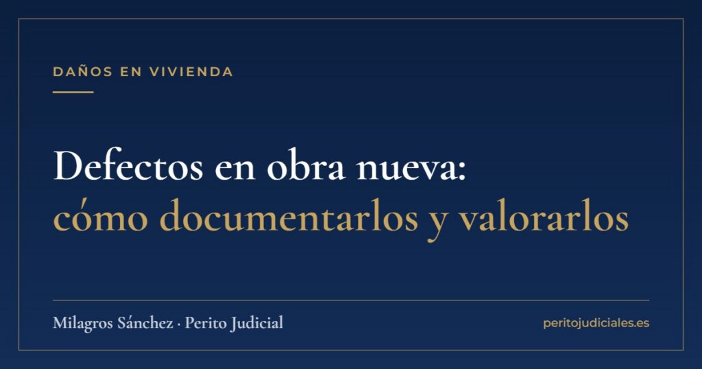 Defectos en obra nueva: cómo documentarlos y valorarlos